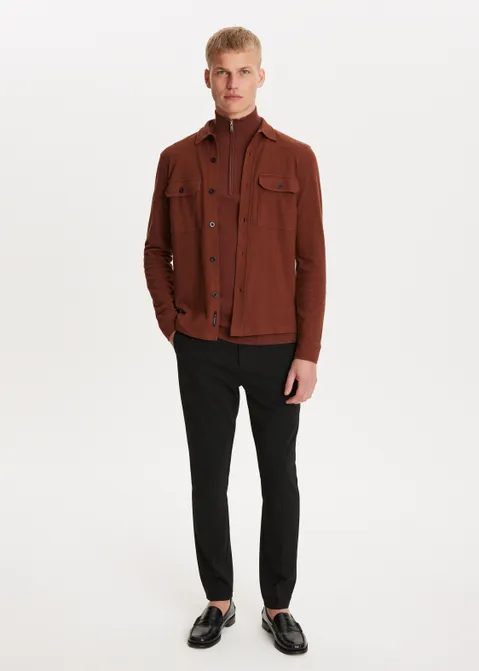 Overshirt met structuur rood (BRIQUE)
