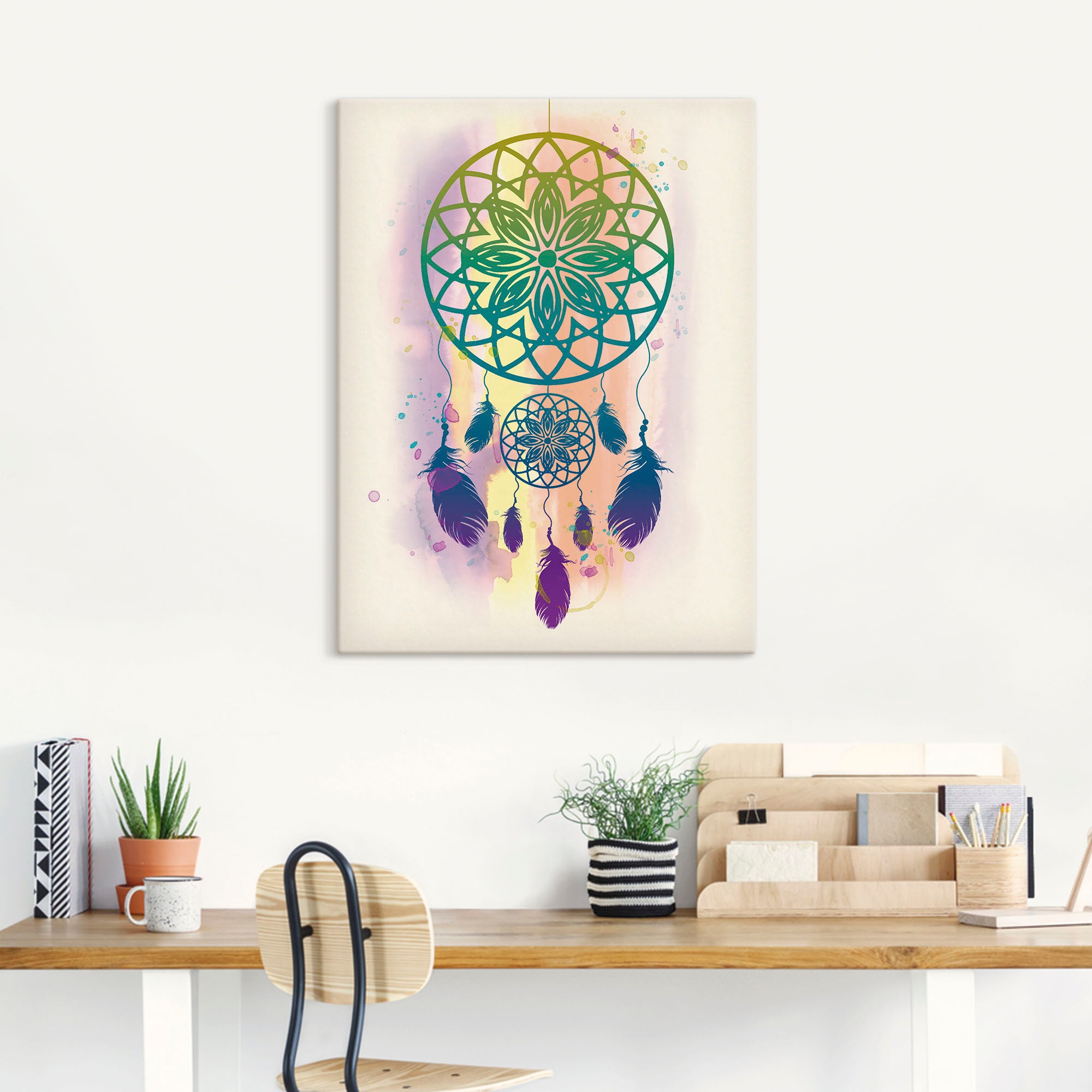 Artland Leinwandbild »Traumfänger Wasserfarbe« Muster 1 Stk. tlg. als Leinwandbild, Poster, Wandaufkleber in verschied. Grössen