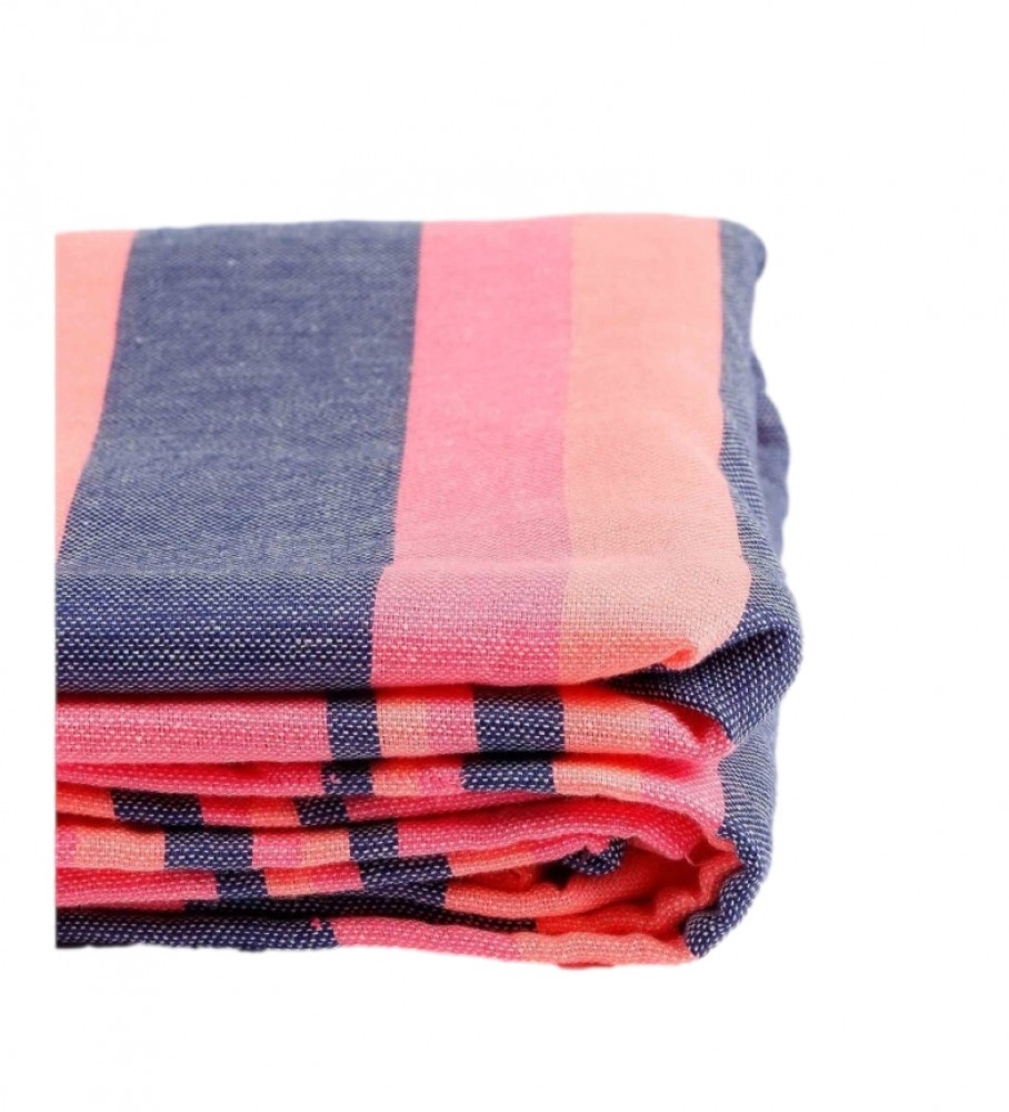 Conjunto de pareô e bolsa de praia listrados rosa da Admas