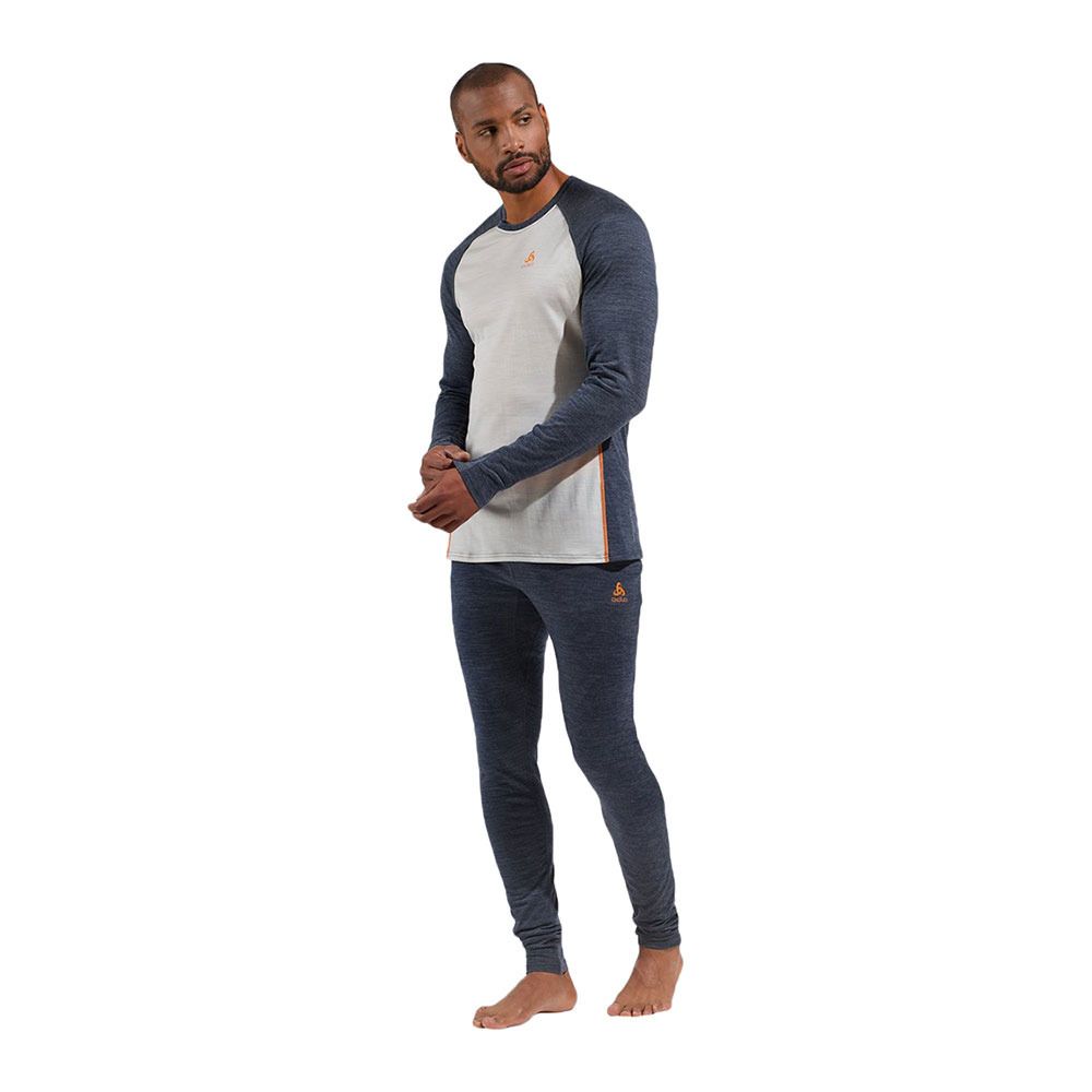 Odlo NATURAL PERFORMANCE PW 150 - Sous-couche Homme silver cloud/india ink melange