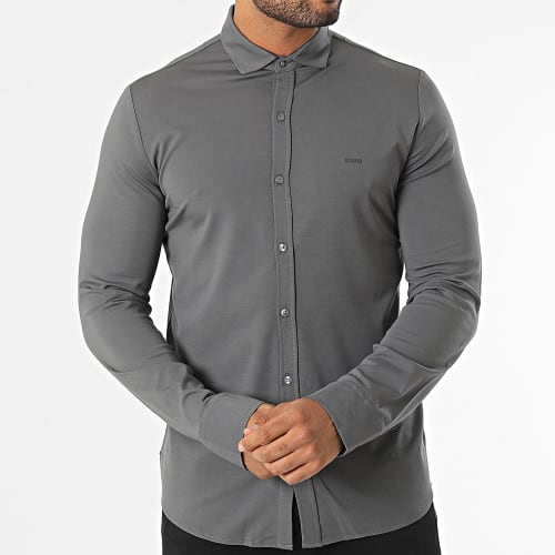 Chemise Manches Longues Gris Anthracite
