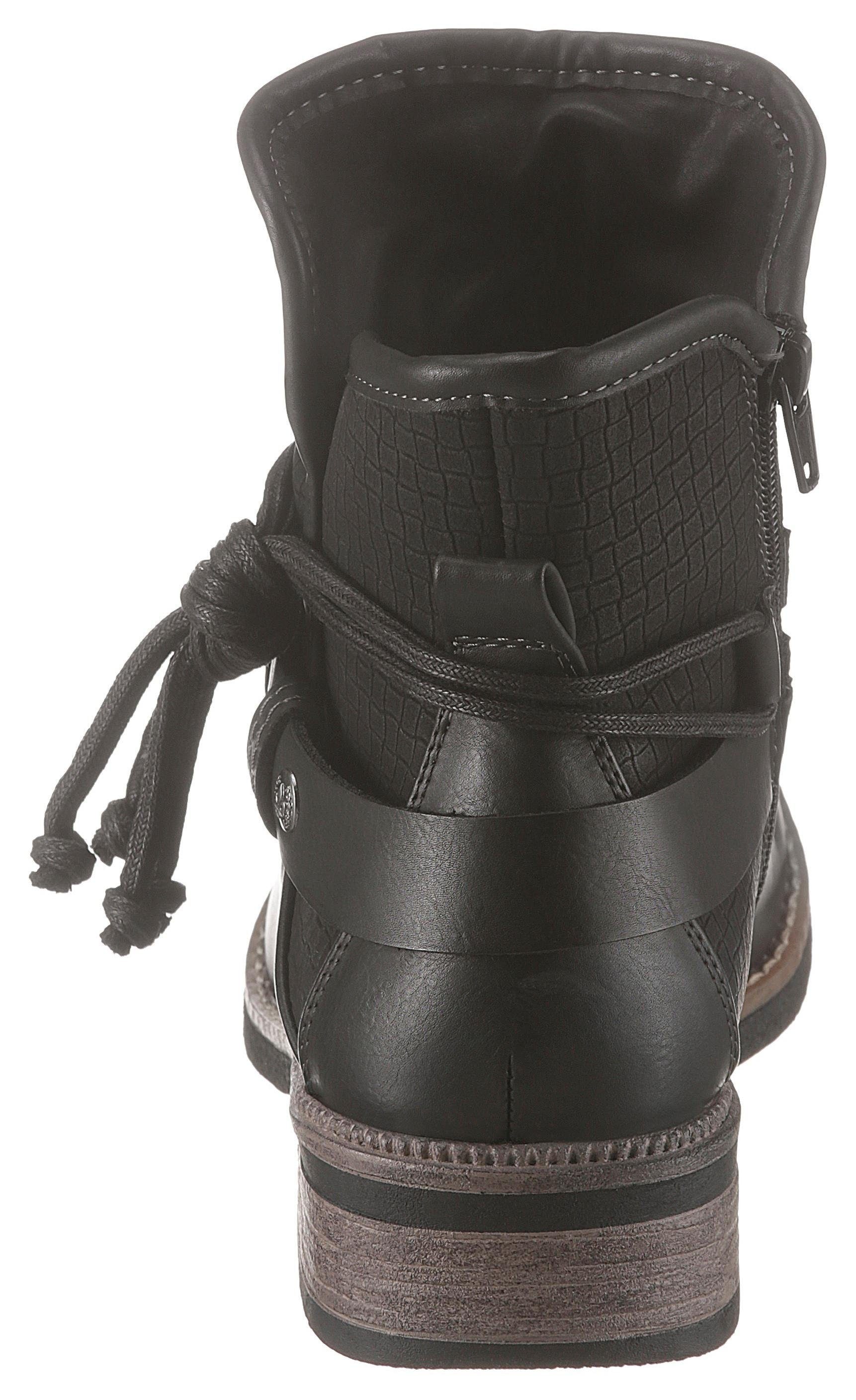 Rieker Winterboots  , Winterstiefelette, Blockabsatz, Warmfutter, mit Zierbänder