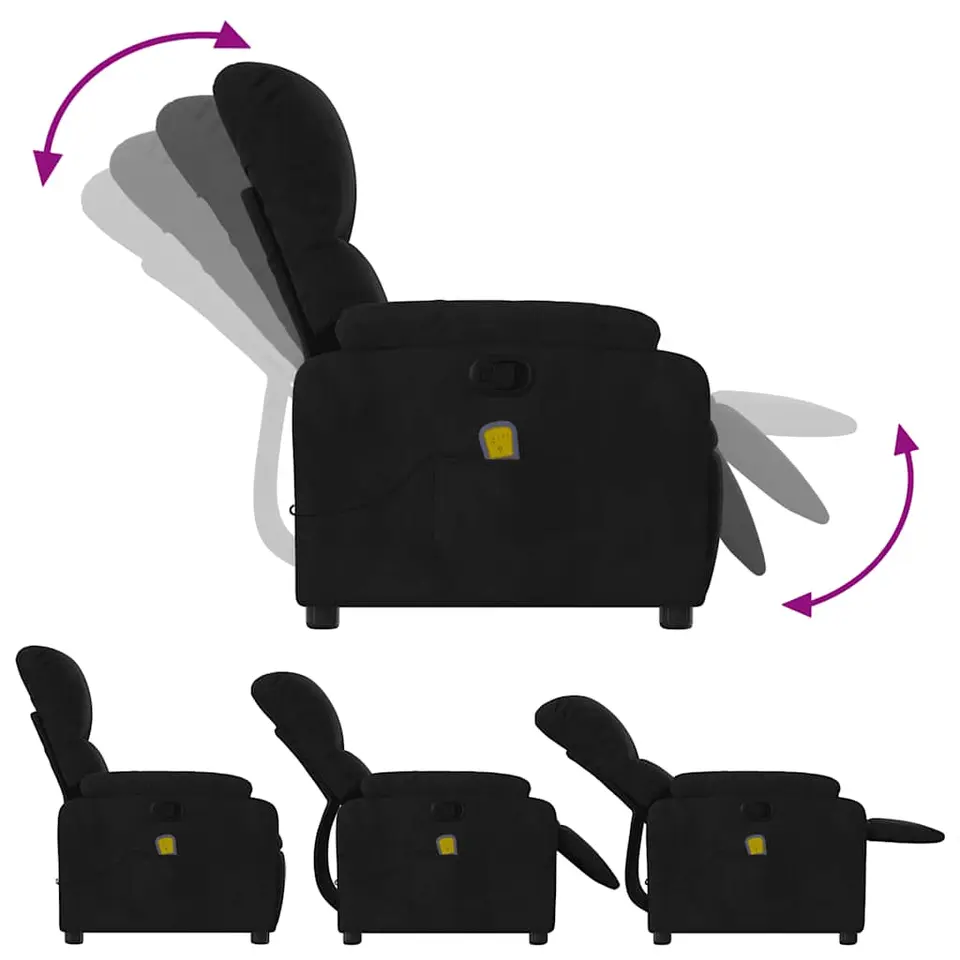 vidaXL - Massagestoel - Zwart - Microvezel