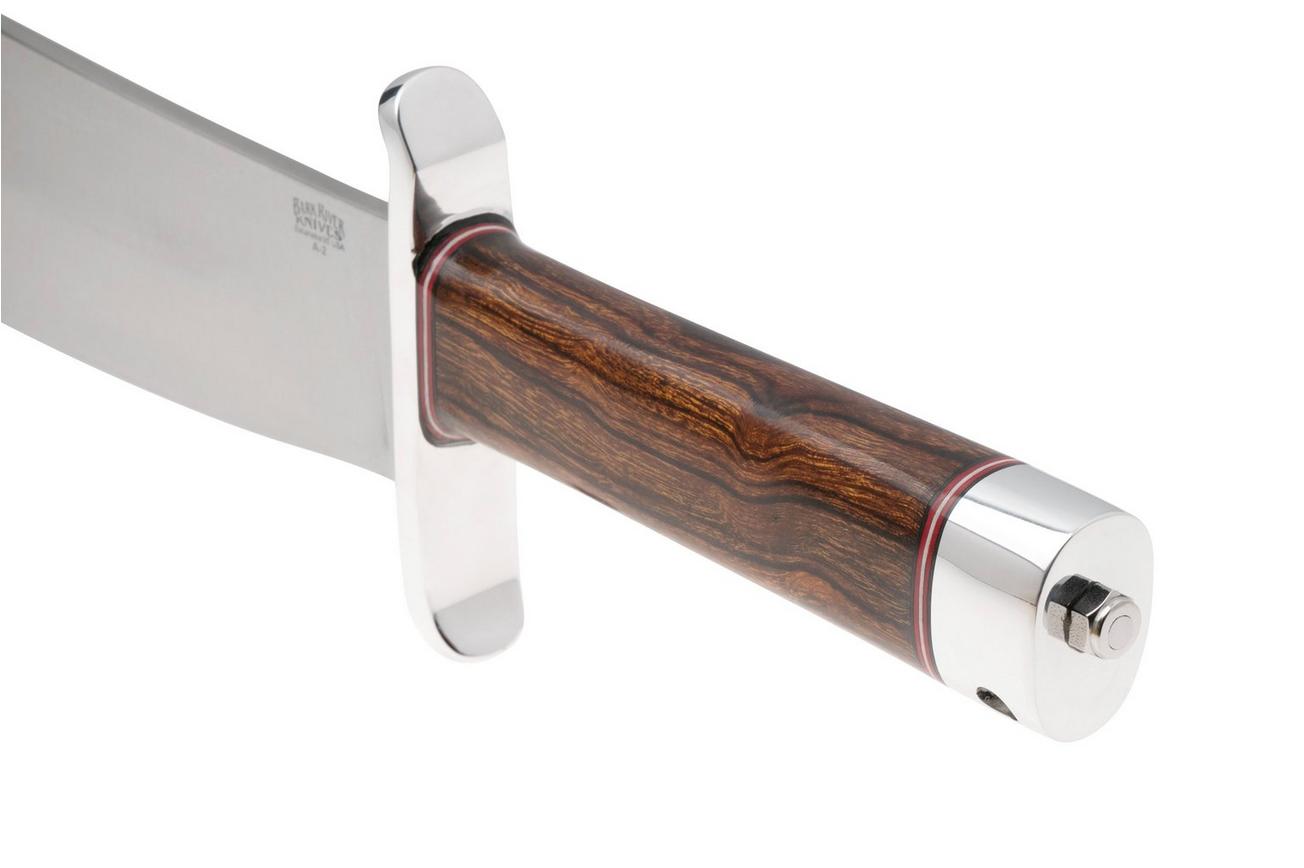 Bark River V-44 Bowie, Satin A2, Desert ironwood, Double Quillion, bowie-mes