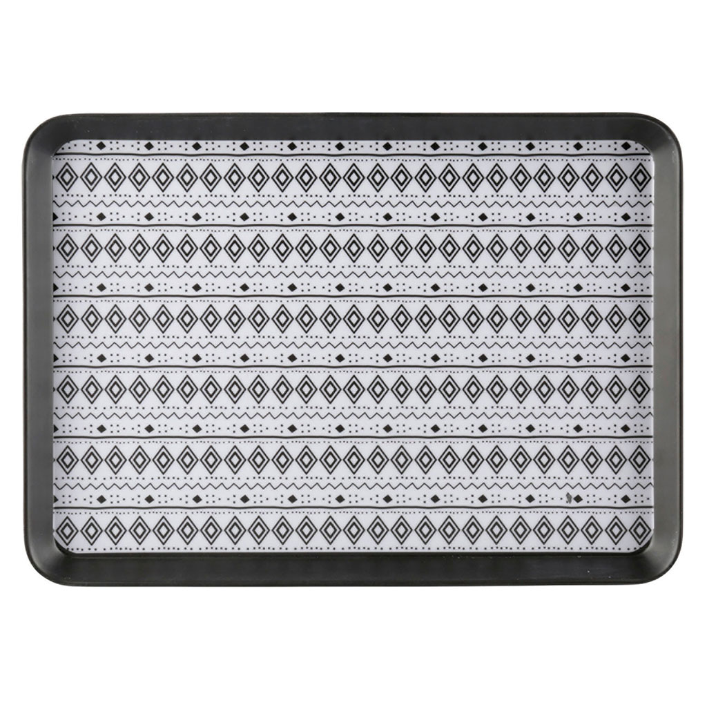 Plateau BLACK WHITE mélaminé 30x22cm