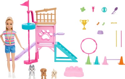 Barbie and Stacie to the Rescue Lekesett med Dukke Hundehinderbane