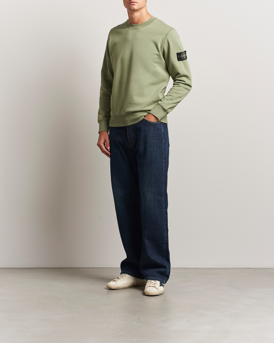 Stone Island Garment Dyed Fleece Sweatshirt Sage