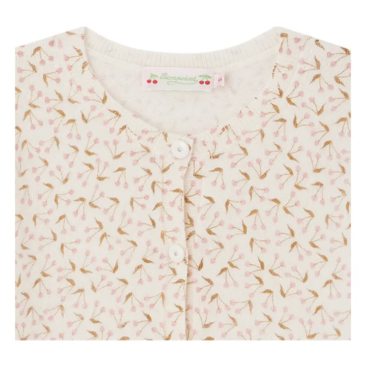 Bonpoint Cardigan Cachemire Cerises Twist | Ecru