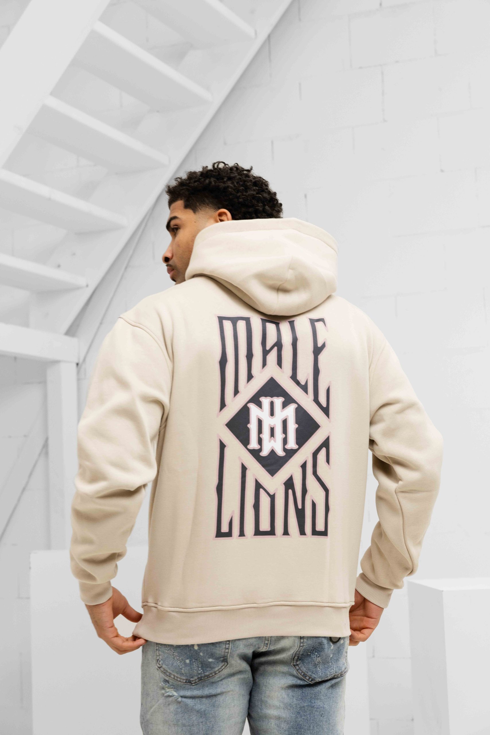 Malelions Gothic Tile Hoodie Heren Beige