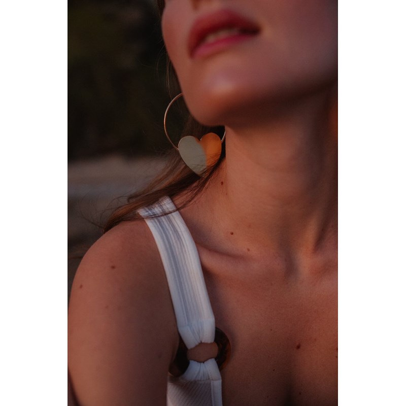 boucles d'oreilles créoles coeurs doré à l'or fin - APHRODITE