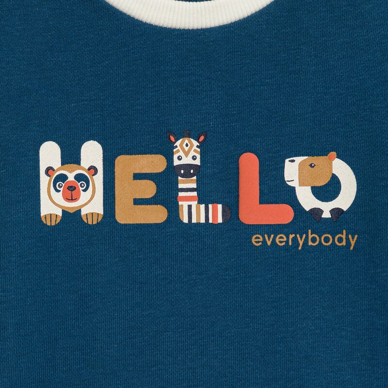 Sweat molleton animaux bleu bébé garçon Bleu
