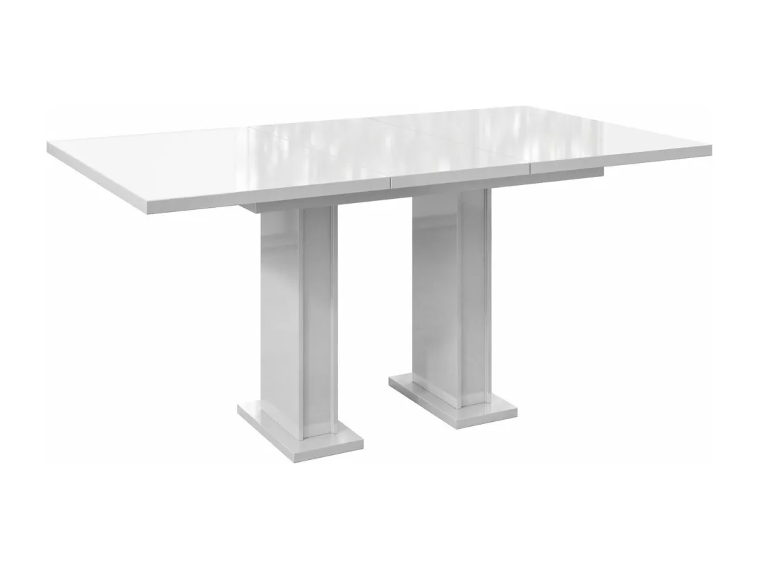 TABLE A MANGER EXTENSIBLE ROSS - BLANC LAQUE 120 - 160 CM