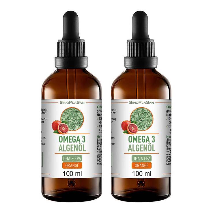 Omega-3 Algenöl DHA 300 mg+EPA 150 mg, 2x100 ml