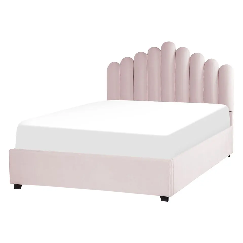 VINCENNES - Bed met opbergruimte - Roze - 140 x 200 cm - Fluweel