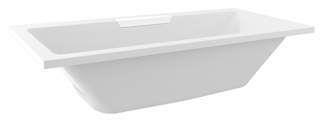 Polysan Monolith Cascata half vrijstaand bad met witte waterval uitloop 185x85cm