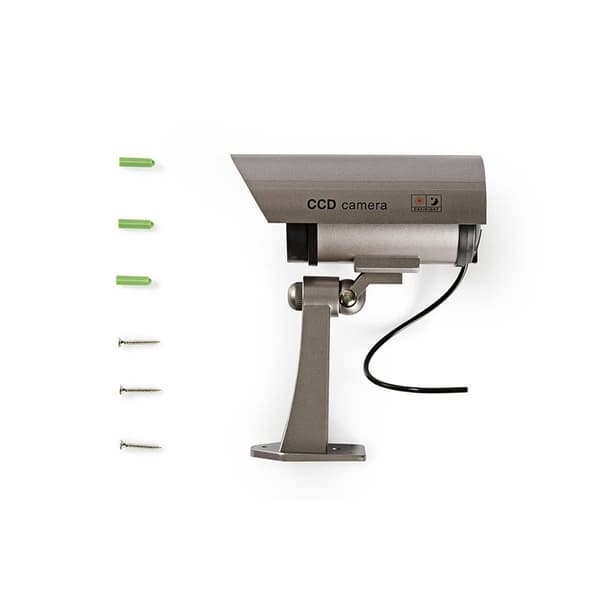 Nedis Dummy Security Camera | Kule | IP44 | Batteri drevet | Utendørs | Inkludert veggoppheng | Grå