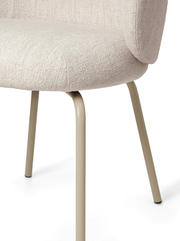 Ferm Living Rico eetkamerstoel met cashmere onderstel bouclé off-white