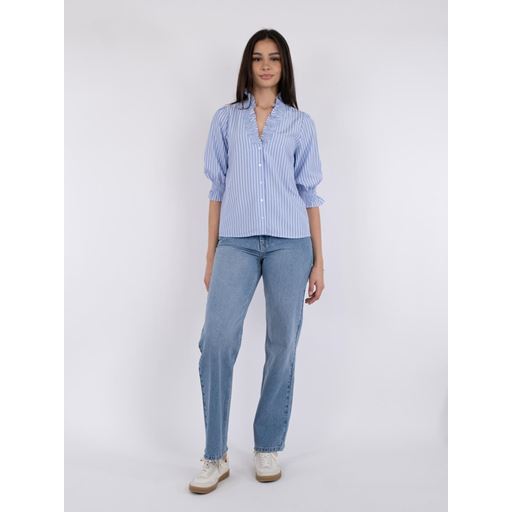 Neo Noir Briony Wide Stripe Bluse, Light Blue, 36