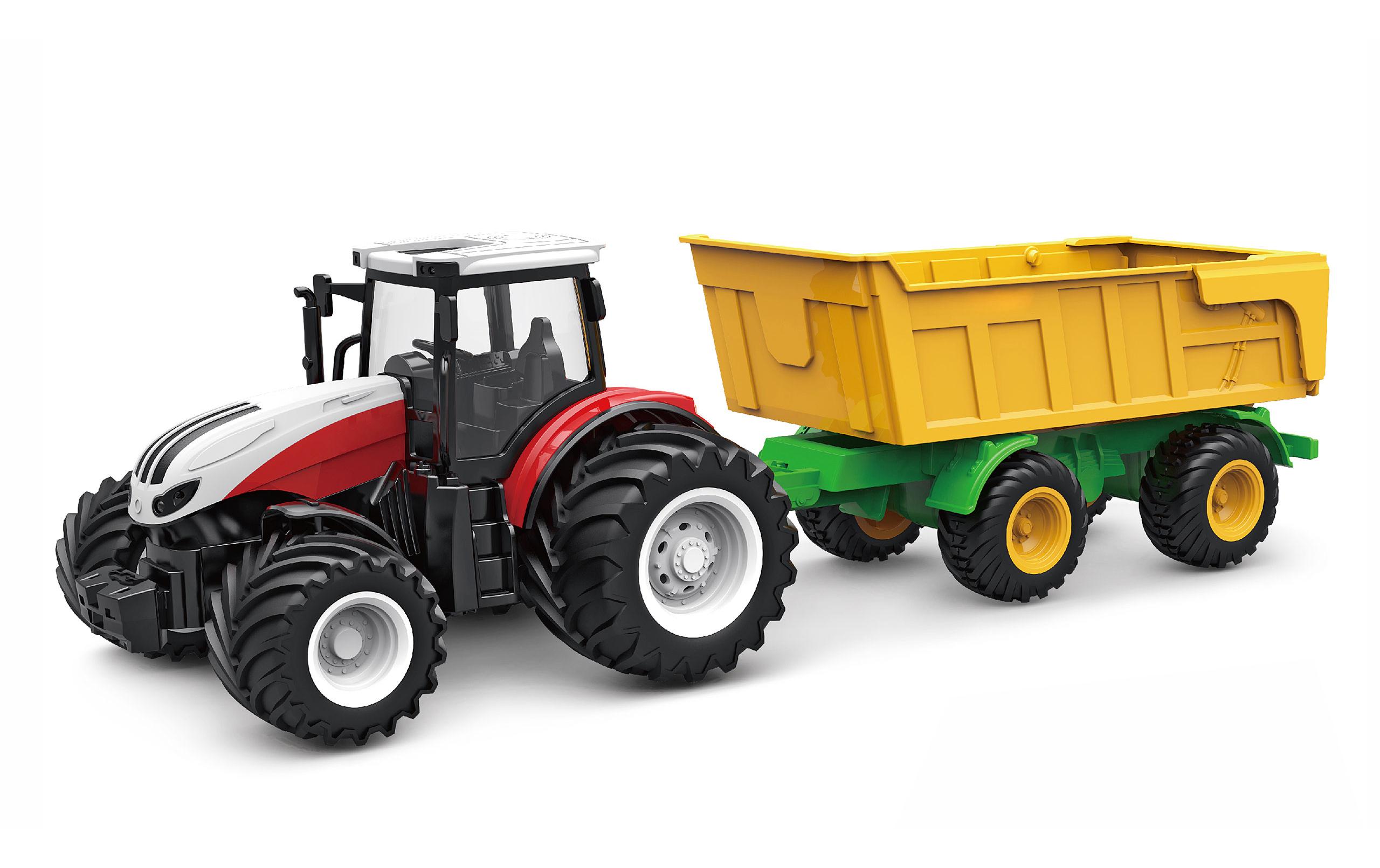 Traktor mit Kippanhänger RTR, 1:24Ferngesteuerter Traktor mit Licht und Sound