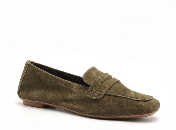 Reqins basses femme hema cuir velours kaki