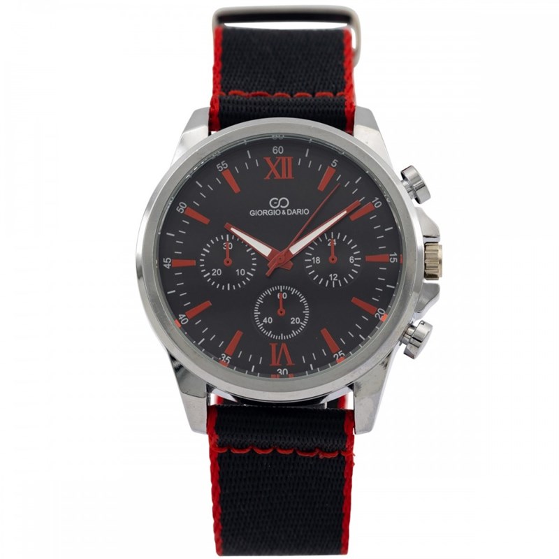 Montre Homme avec Bracelet Tissu Noir GIORGIO