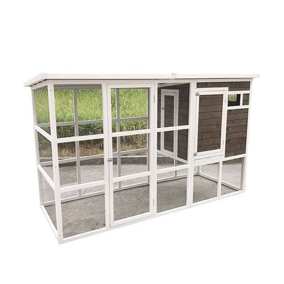 Poulailler Kentucky en bois avec pondoir - 235x94x140 cm