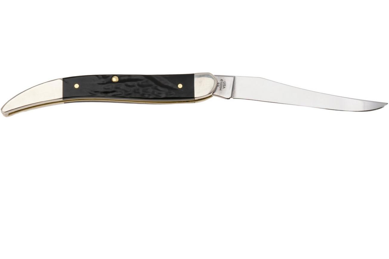 Case Medium Texas Toothpick Jigged Rough Black Synthetic, 18242, 610094 SS zakmes
