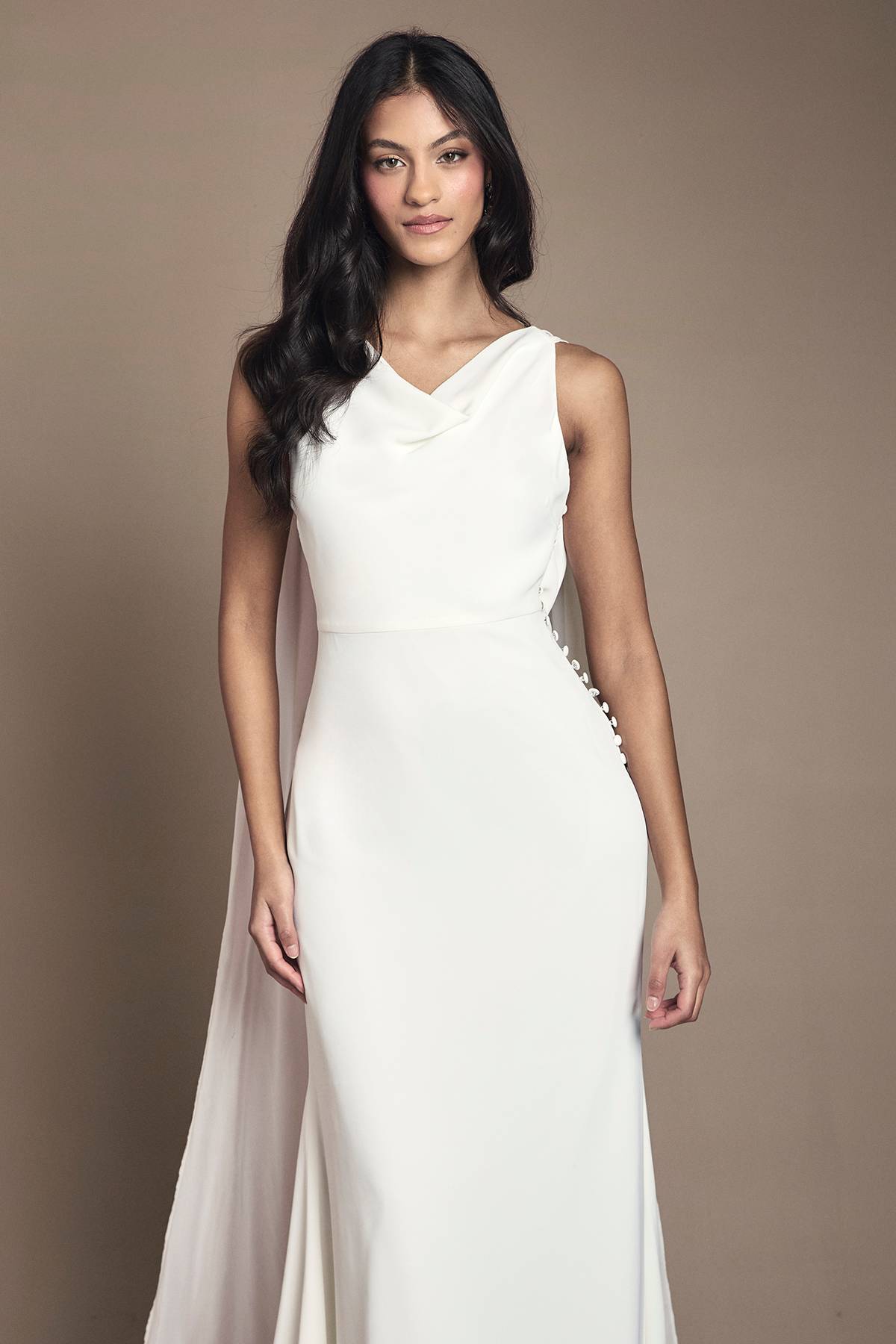 Coast Robe de Mariée Petite en Mousseline avec Détail Dos Drapé