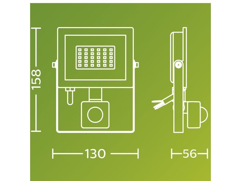 Philips Lois Flutlicht 20W 5000K IR IP65 schwarz 20 W Philips 8720169365209 Aussenbeleuchtung Wandbeleuchtung für den Aussenbereich Nicht austauschbare(s) Leuchtmittel LED F