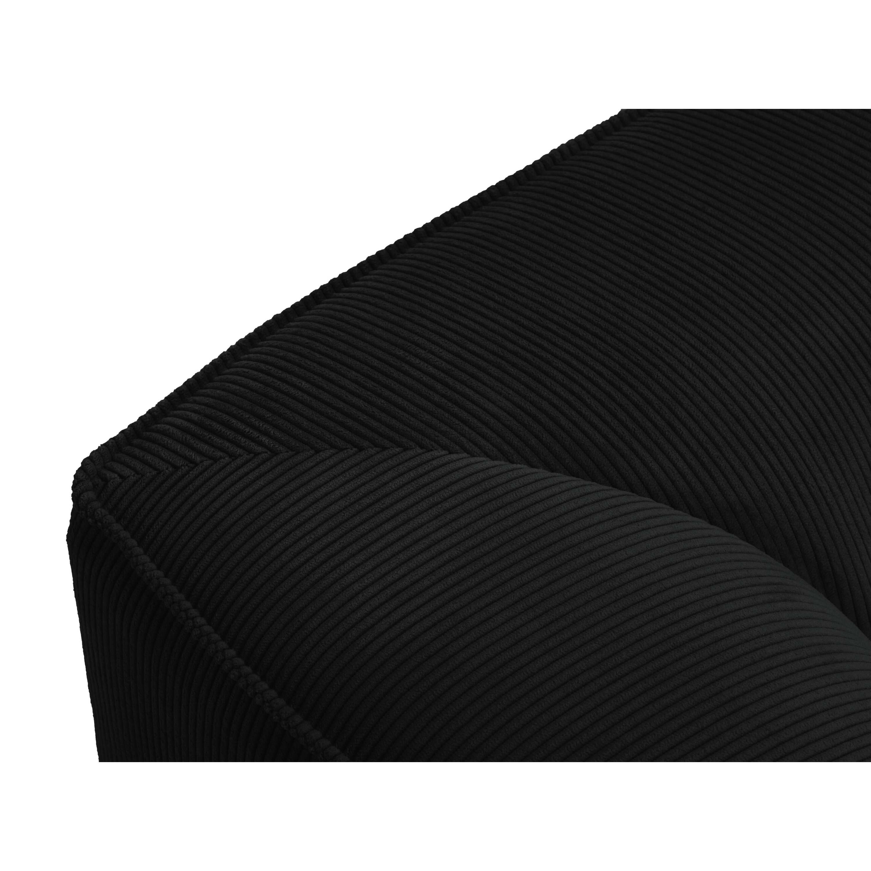 Windsor & Co Sao Chaise Longue Links - Ribstof - Zwart