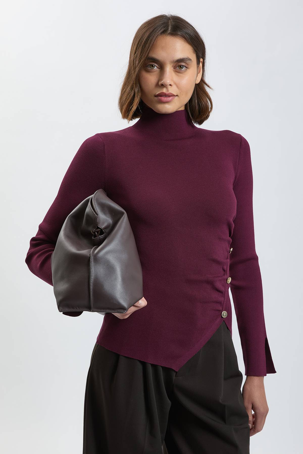KarenMillen Synthétiquell En Maille Viscose À Fermeture Asymétrique