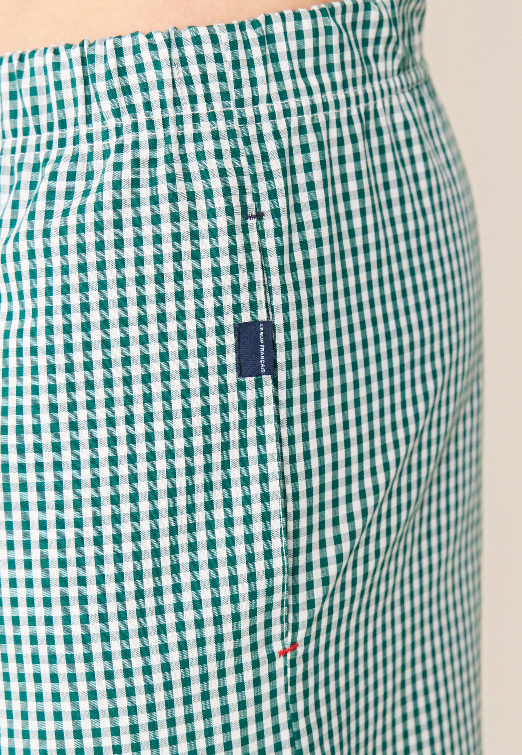 Short de pyjama en coton-Orel Vichy Epicea