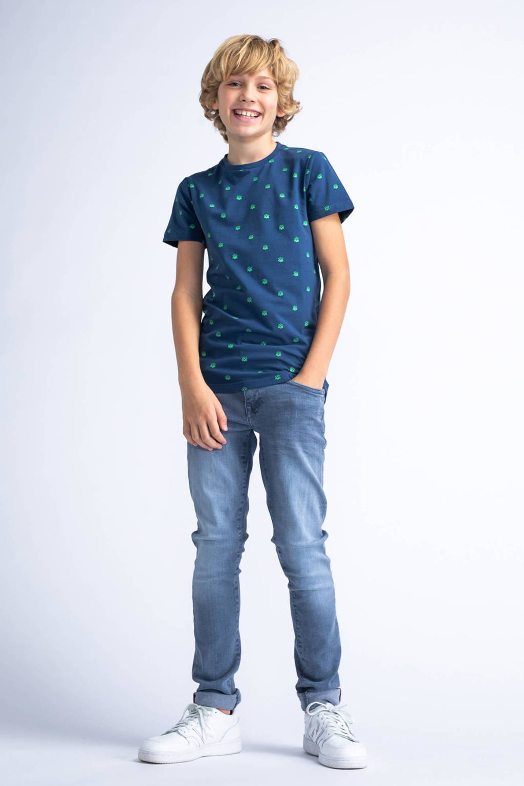 Petrol Industries T-shirt met all over print blauw