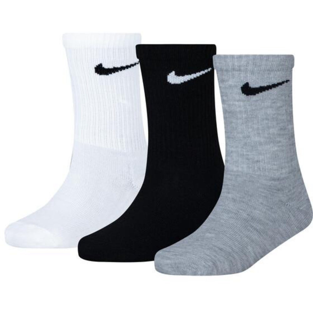 Køb NIKE White/Dark Gray Heather Basic Crew 3-Pak Strømper