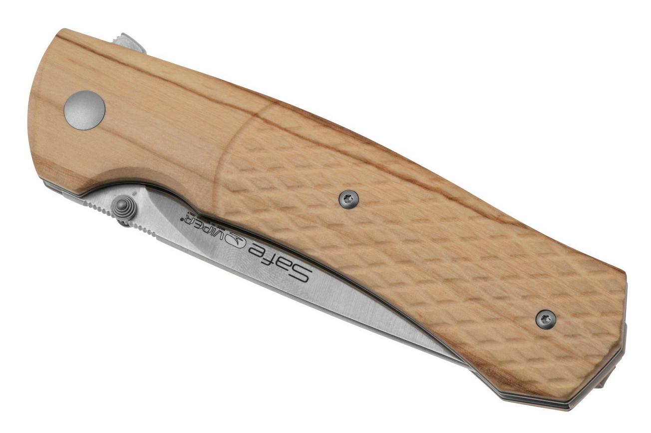 Viper Safe V6018UL3D Böhler M390, Olive Wood zakmes, Fabrizio Silvestrelli design