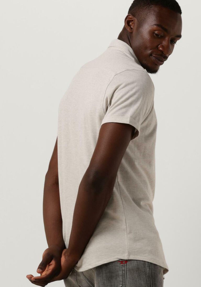 DSTREZZED witte dstrezzed casual overhemd shirt melange pique