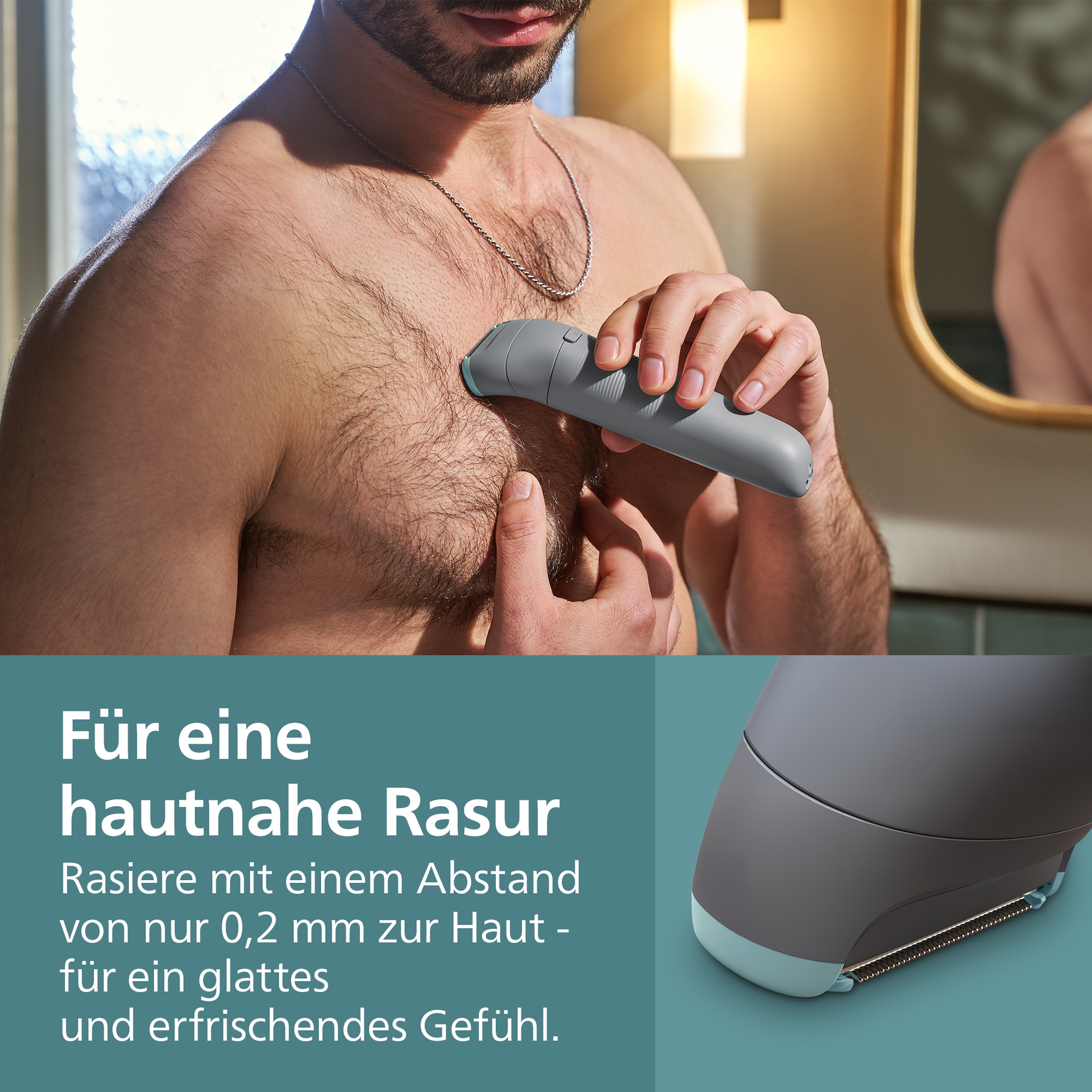 Philips Elektrokörperrasierer »Serie 3000 BG3485/15« 3 Stk. Aufsätze mit Triple Protect-Rasiersystem, wasserfest, inkl. Aufbewahrungstasche
