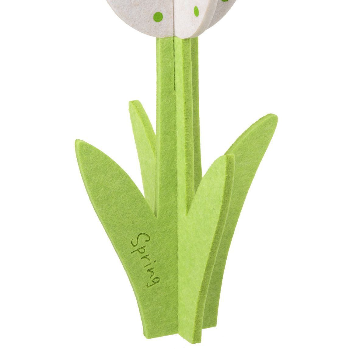 My Home Große Deko-Figur Tulpe aus Filz weiss / hellgrün