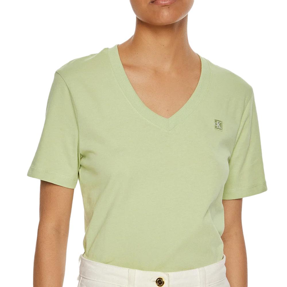Calvin Klein Jeans T-shirt Vert Femme Calvin Klein Jeans Badge