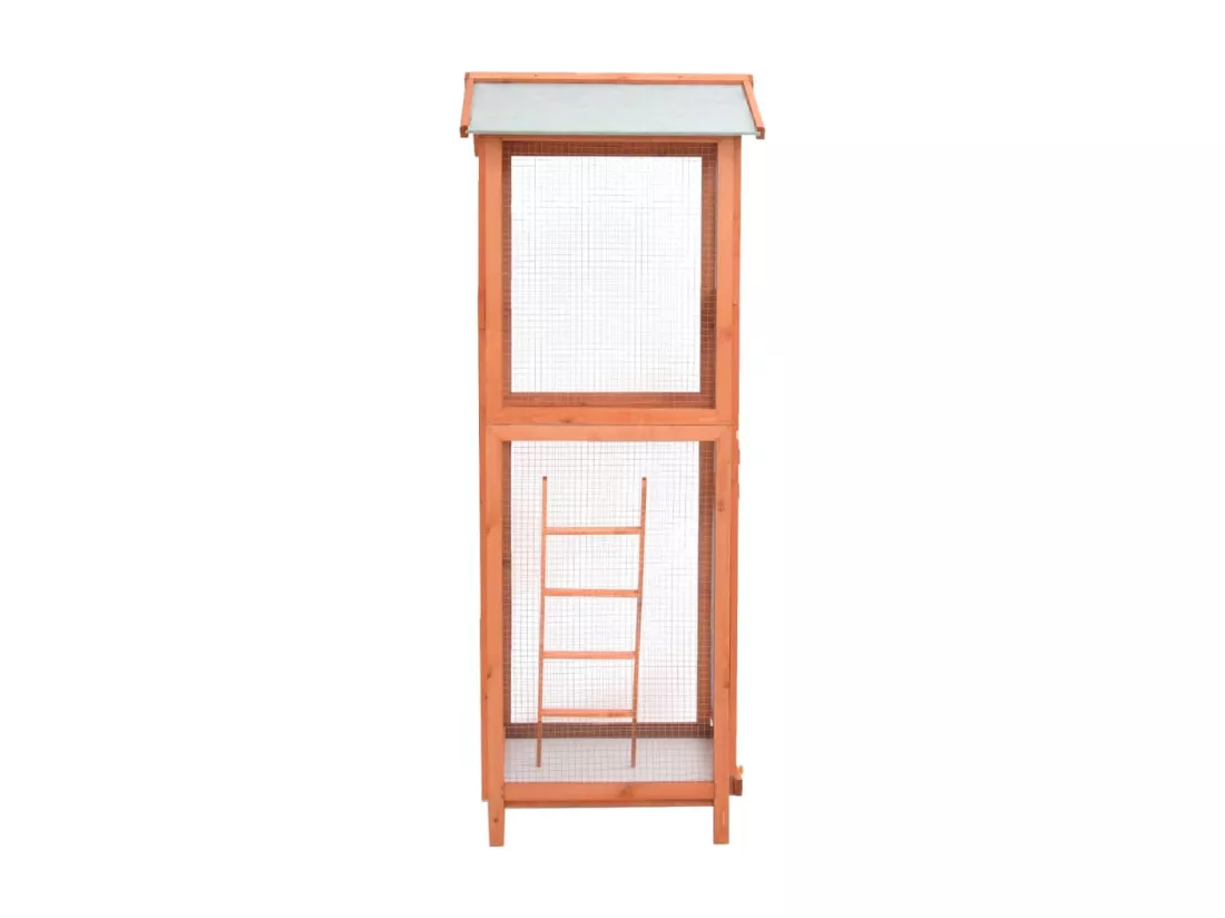 Cage à oiseaux 68x62x166 cm bois de sapin massif