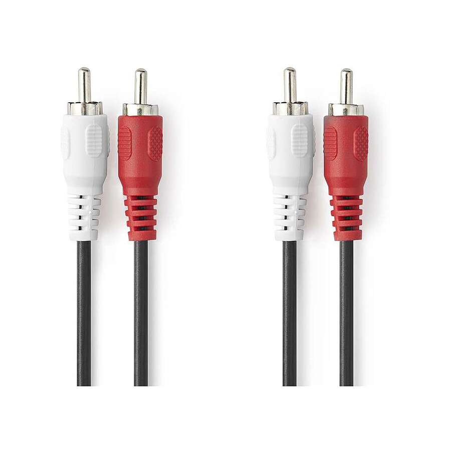 Nedis Câble Audio Stéréo 2x RCA Mâles - 2x RCA Mâles - 1 m