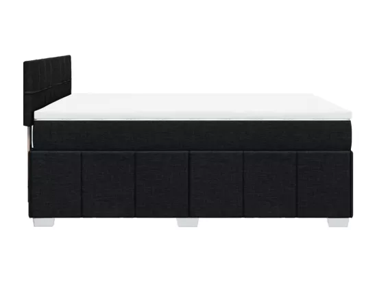 Sommier à lattes de lit avec matelas Noir 140x190 cm Tissu