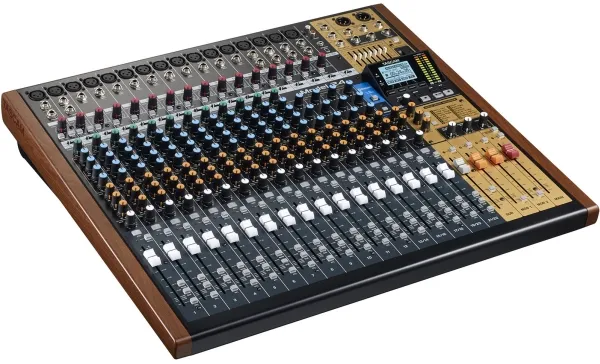 Tascam Model 24, 24 kanaler, Bluetooth, 52 W, Sort, Guld, Træ