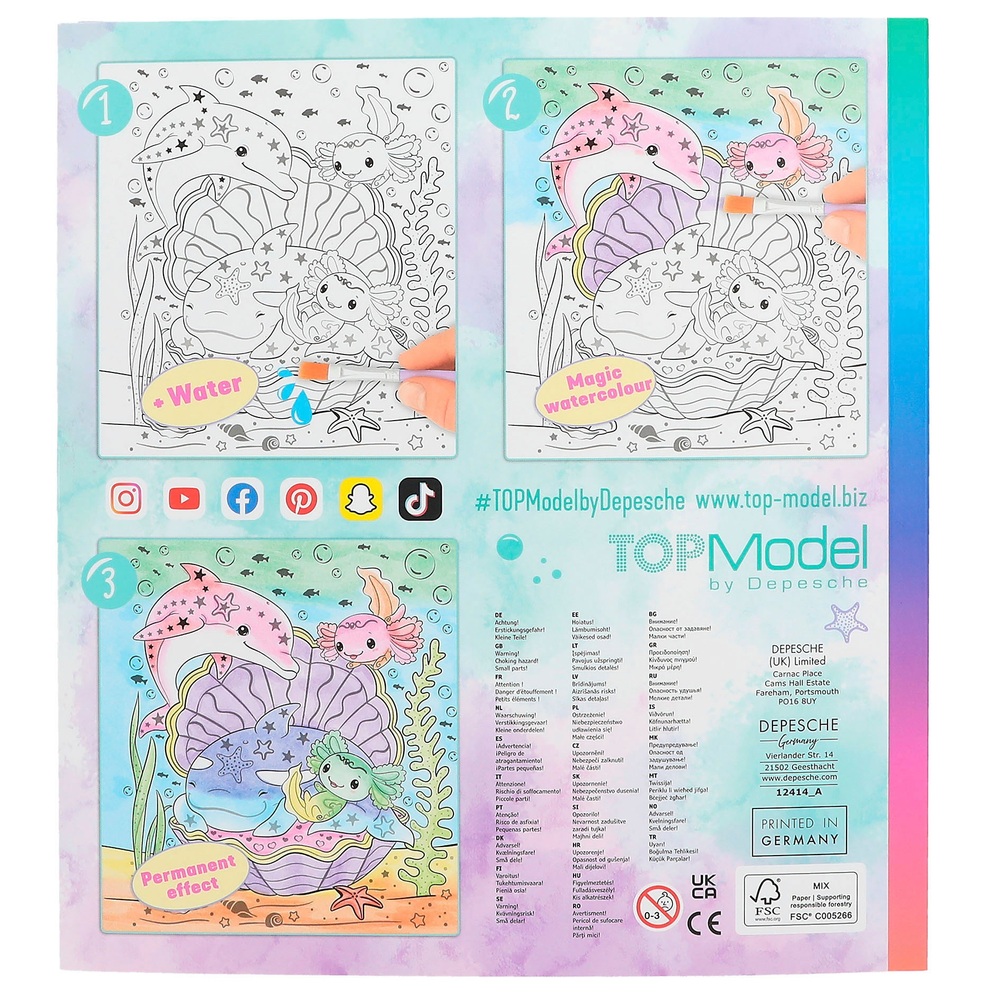 TOPModel Aquarellbuch Meerjungfrau