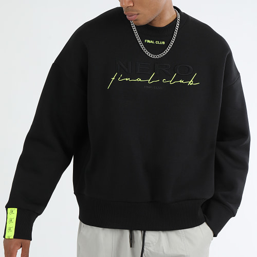 Sweat Crewneck Large NERO 1st Drop Limited Carbon Black