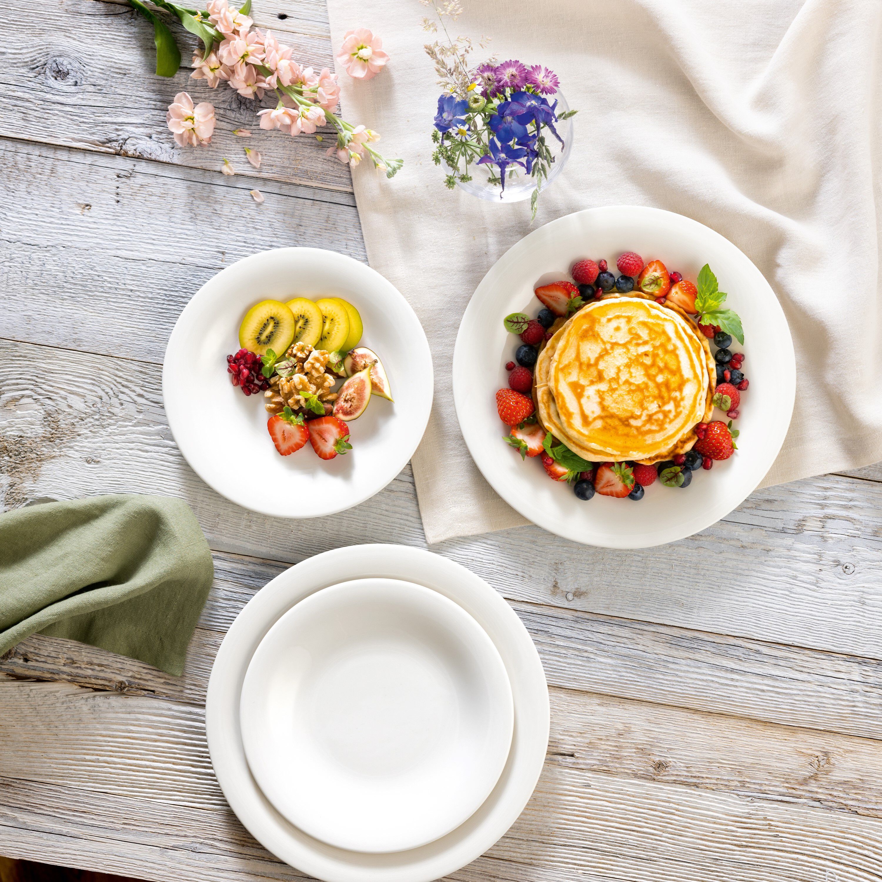 New Cottage Dinnerware set White, Premium Porcelain