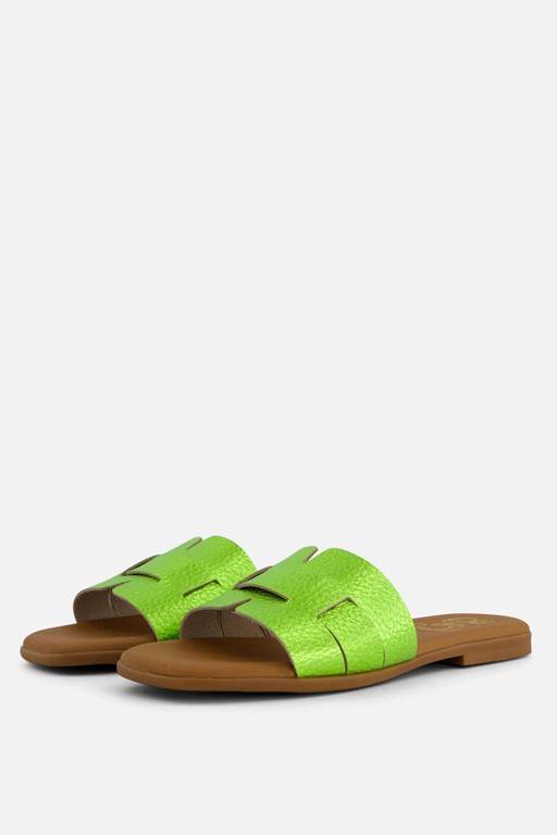 Oh My Sandals Amira Slippers groen Leer