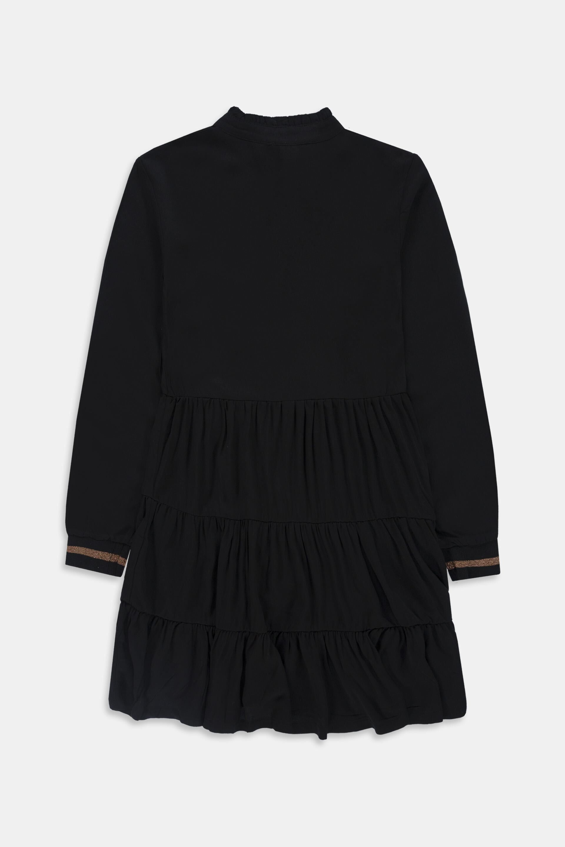 Mini-robe de coupe évasée à poignets en maille côtelée rayés