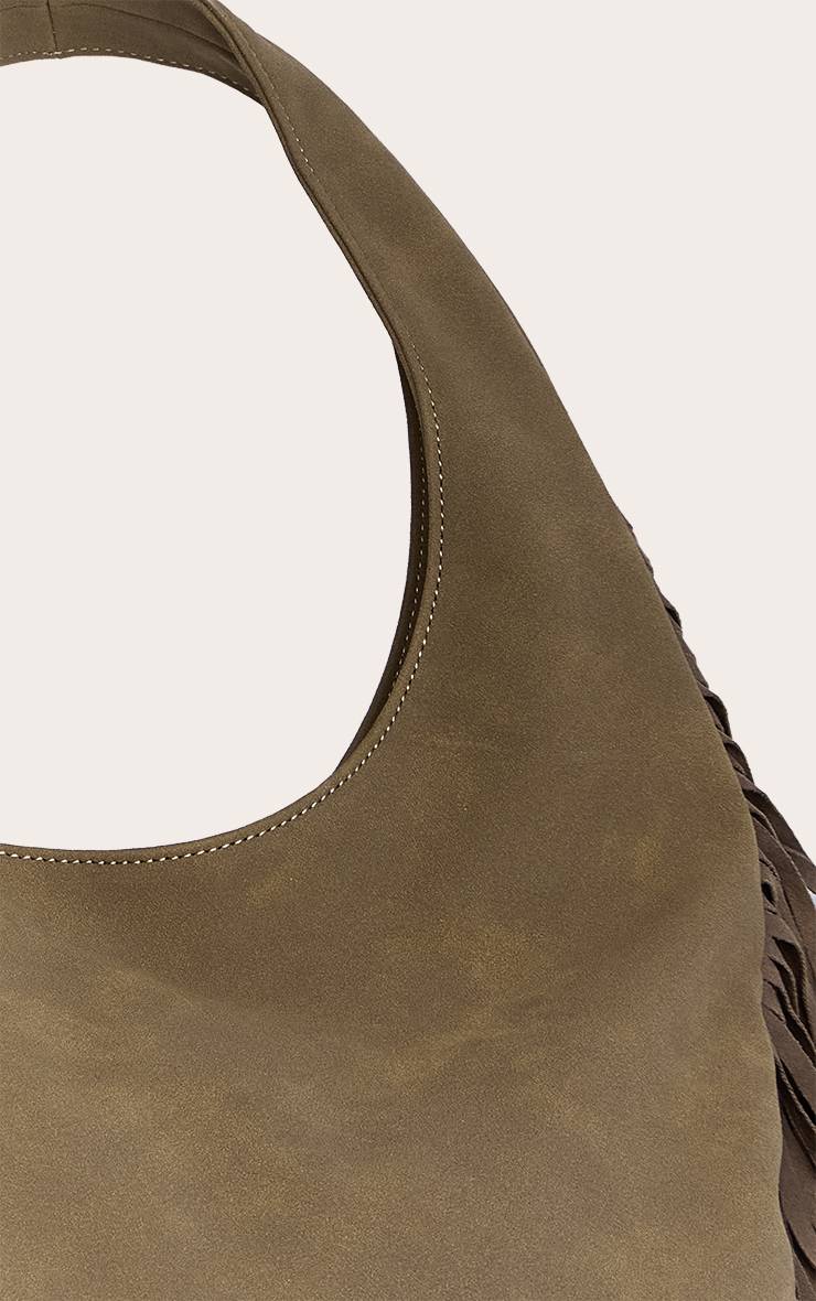 Kaki Sac Cabas À Franges Western En Synthétique