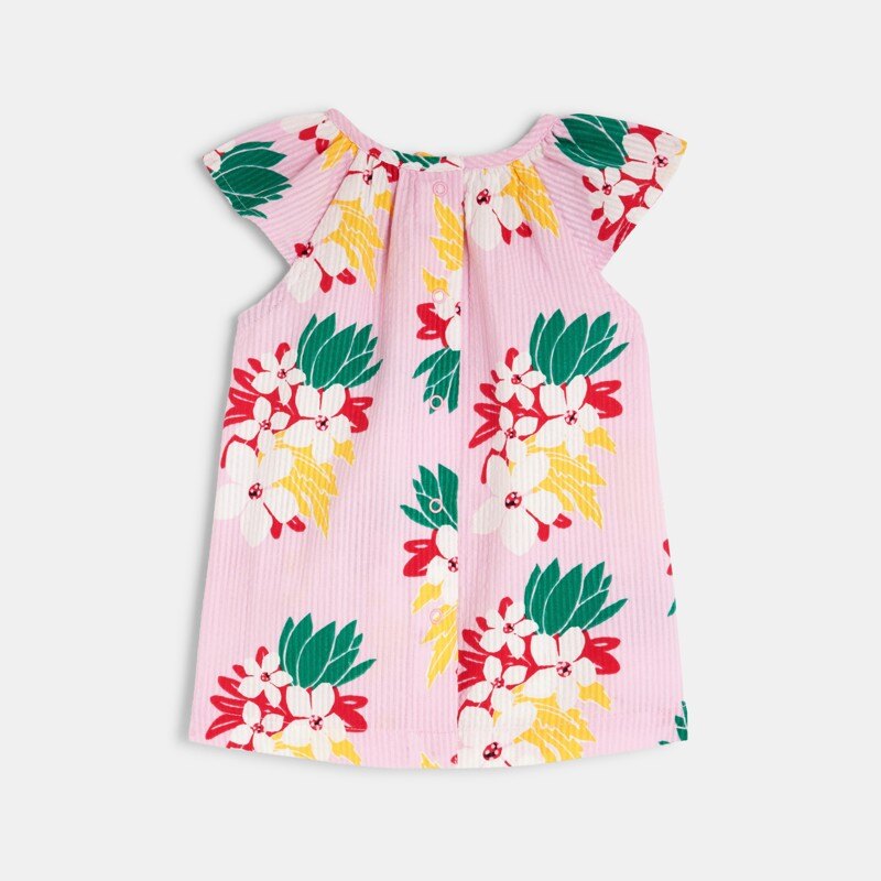 Blouse bébé fille rose fleurs exotiques Catimini Rose